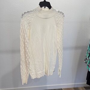 Tribal Cream Turtleneck Sweater